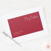 Moderne Kerstmis | Rood cadeaulabel voor familie Rechthoekige Sticker (Envelop)