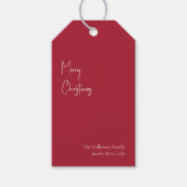 Moderne Kerstmis | Roodfamilie — Gift Labels Cadeaulabel (Voorkant)