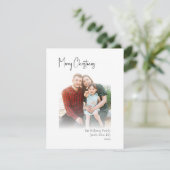 Moderne Kerstmis | Silver Vertical Faded foto Feestdagenkaart (Staand voorkant)