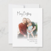 Moderne Kerstmis | Silver Vertical Faded foto Feestdagenkaart (Voorkant)