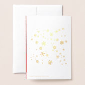 Moderne Kerstmis Sneeuwvlokken Bericht Familie Fot Folie Kaarten (Met envelop)