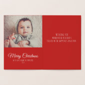 Moderne Kerstmis Sneeuwvlokken Bericht Familie Fot Folie Kaarten (Binnen)