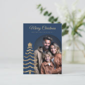 Moderne Kerstmis Stijlvolle Minimalistische fotofa Briefkaart (Staand voorkant)