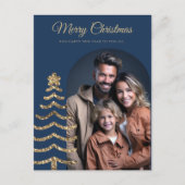 Moderne Kerstmis Stijlvolle Minimalistische fotofa Briefkaart (Voorkant)