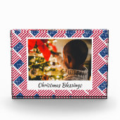 Moderne Kerstmis VLAG Gepersonaliseerd Keepomwille Fotoblokken (Voorkant)