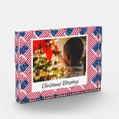 Moderne Kerstmis VLAG Gepersonaliseerd Keepomwille Fotoblokken (Links)