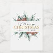 Moderne Kerstmis Voedselcontainer Etiket (Enkel label)