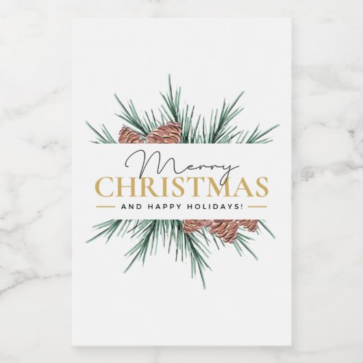 Moderne Kerstmis Voedselcontainer Etiket (Enkel label)