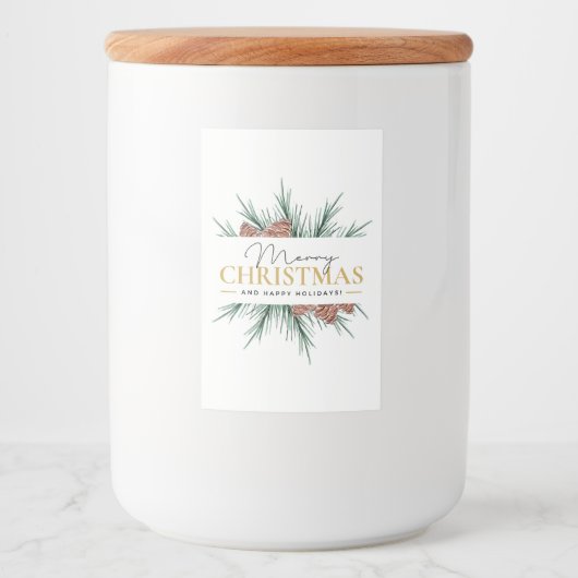 Moderne Kerstmis Voedselcontainer Etiket (Voorkant)