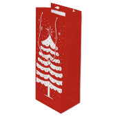 Moderne Kerstmis Wijn Cadeautas (Voorkant Gekanteld)