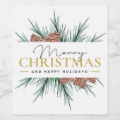 Moderne Kerstmis Wijn Etiket (Enkel label)