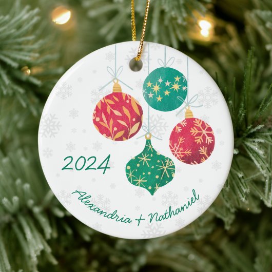 Moderne Kerstmisbollen Monogram Keramisch Ornament