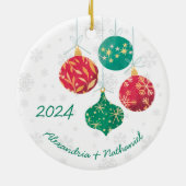 Moderne Kerstmisbollen Monogram Keramisch Ornament (Achterkant)
