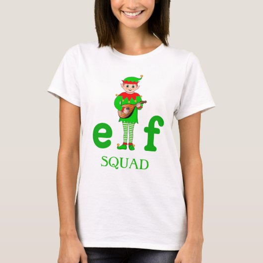 Moderne kerstmusical Elf Squad T-Shirt (Voorkant)