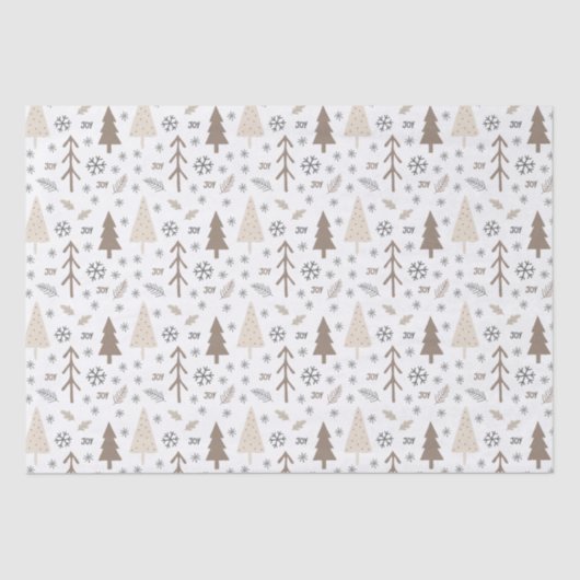 Moderne kerstneutrale tinten tissuepapier (Voorkant)