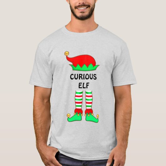 Moderne kerstnieuwsgierige Elf T-Shirt (Voorkant)
