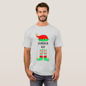Moderne kerstnieuwsgierige Elf T-Shirt (Voorkant volledig)
