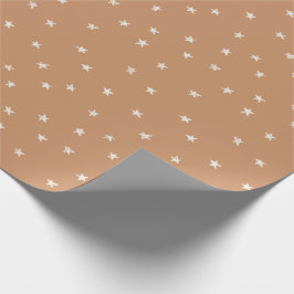 Moderne kerstomloop met sterren in gouden geel cadeaupapier