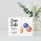 Moderne kerstpartij sparen de aankondiging van de  (Staand voorkant)