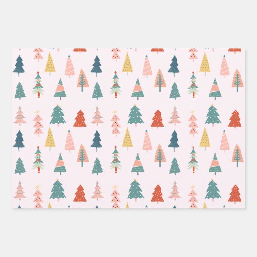 Moderne kerstpatronen inpakpapier vel (Voorkant)