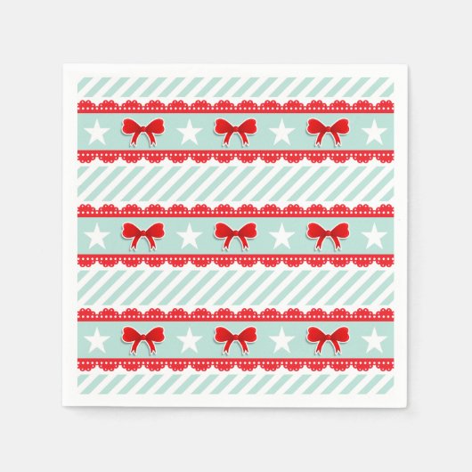 Moderne kerstpatronen met bogen en sterren servetten (Voorkant)