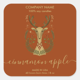 Moderne kerstrendierkaarsproducten vierkante sticker