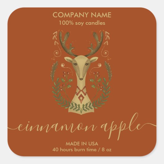 Moderne kerstrendierkaarsproducten vierkante sticker (Voorkant)