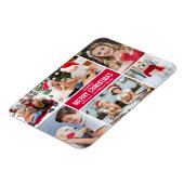 Moderne kerstrode foto's met fijne kerst magneet (Linkerzijde)