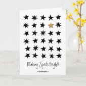 Moderne kerstScandinavische Star-foto Kaart (Gele Bloem)