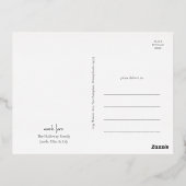 Moderne kerstscript drie foto Gold Folie Feestdagen Briefkaart (Achterkant)