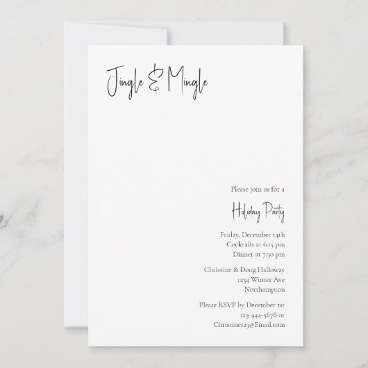 Moderne kerstscript Jingle en Mingle Kaart (Voorkant)