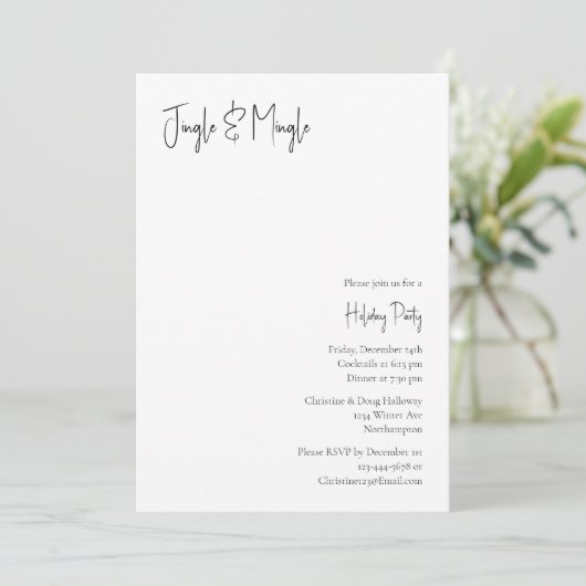 Moderne kerstscript Jingle en Mingle Kaart (Staand voorkant)