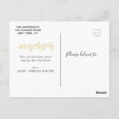 Moderne kerstscript overlay foto kaart (Achterkant)