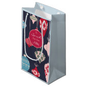 Moderne kerstsierontwerpen op maat klein cadeauzakje (Voorkant Gekanteld)