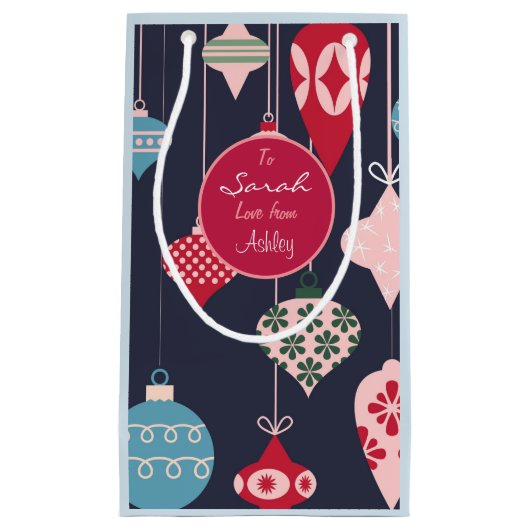 Moderne kerstsierontwerpen op maat klein cadeauzakje (Voorkant)