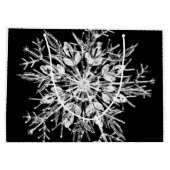 Moderne kerstsnowflake zwart-wit large cadeauzakje (Achterkant)