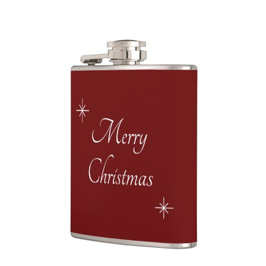 Moderne kerstsnowflakes Elegant Script Red Heupfles (Links)