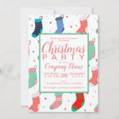 Moderne kerstsokken illustratiepatroon script kaart (Voorkant)