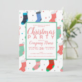 Moderne kerstsokken illustratiepatroon script kaart (Staand voorkant)