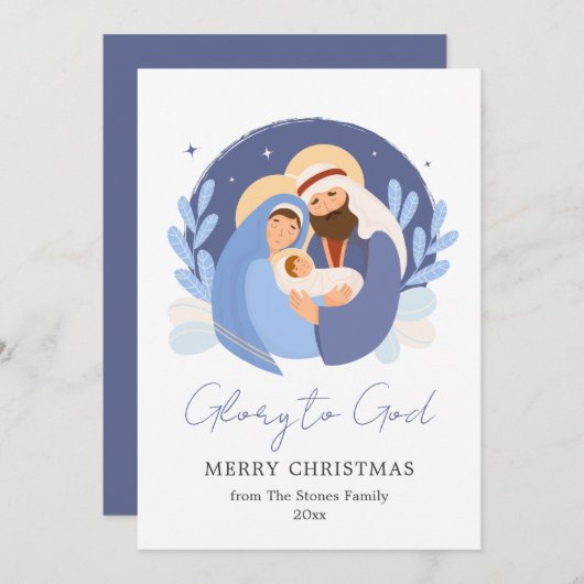 Moderne kerststal Kaarten niet-foto (Voorkant / Achterkant)