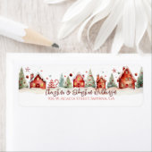 Moderne kerststal retouradres etiket (Insitu)