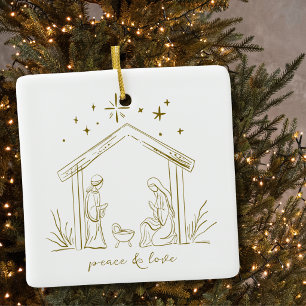 Moderne Kerststal vrede liefde godsdienstig Keramisch Ornament