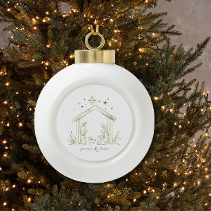 Moderne Kerststal vrede liefde godsdienstig Keramische Bal Ornament