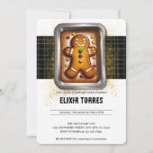 Moderne kerststol in pan baby shower kaart (Voorkant)