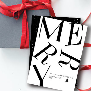 Moderne kersttypografie - persoonlijke kaart