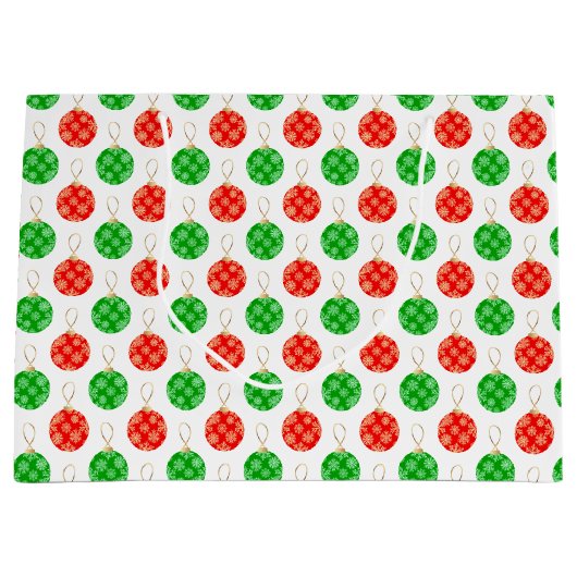 Moderne kerstversieringen - rood, groen en goud groot cadeauzakje (Voorkant)