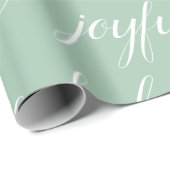 Moderne kerstvreugde lichtgroen cadeaupapier (Rol Hoek)