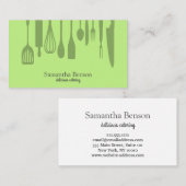 Moderne keuken- en keukengereedschap Koken en cate Visitekaartje (Voorkant / Achterkant)