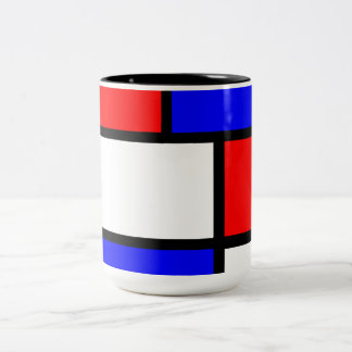 Moderne keuken in Mondrian-stijl Tweekleurige Koffiemok