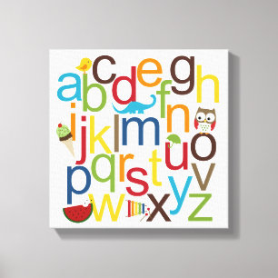 Moderne Kind Muur Kunst met Alphabets Canvas Afdruk